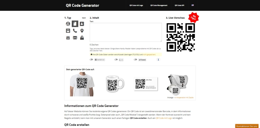 QR Codes mit GOQR.ME erstellen